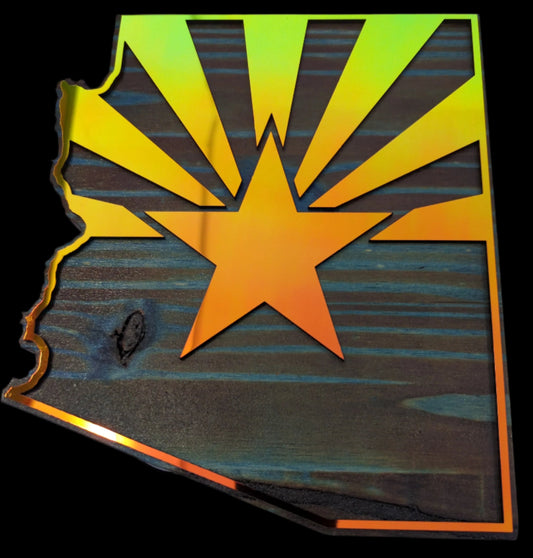 Arizona State Flag Acrylic & wood wall decor