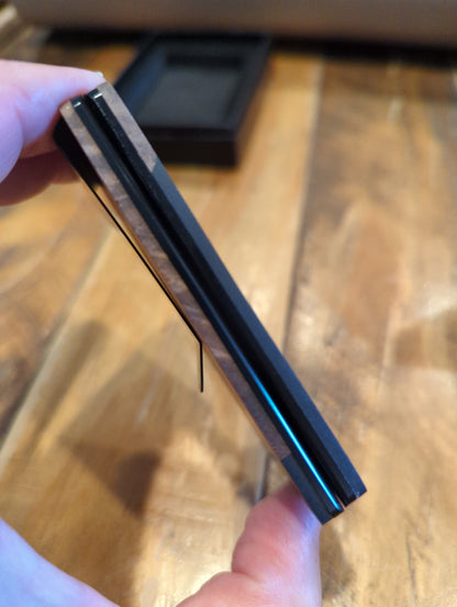 Wood & Black Resin Wallet