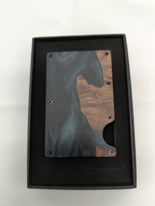 Wood & Black Resin Wallet