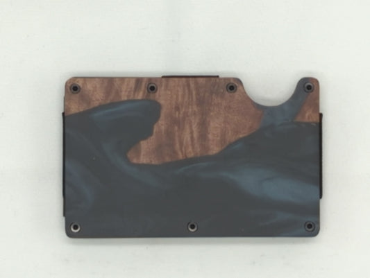 Wood & Black Resin Wallet