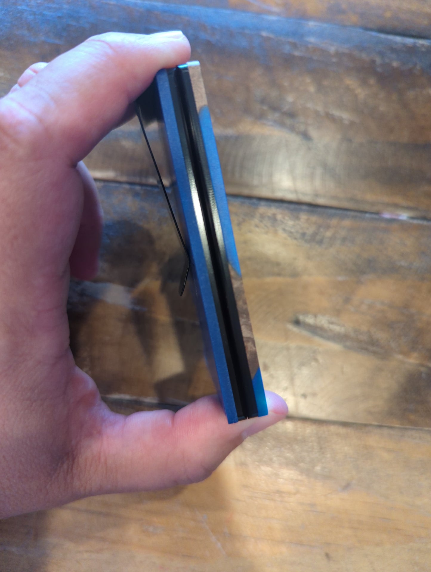 Wood & Blue Resin Wallet