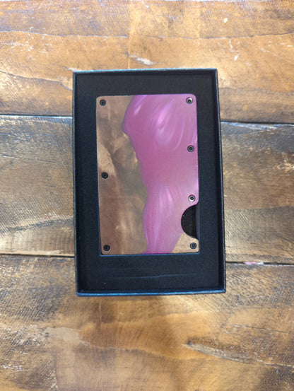 Wood & Purple Resin Wallet
